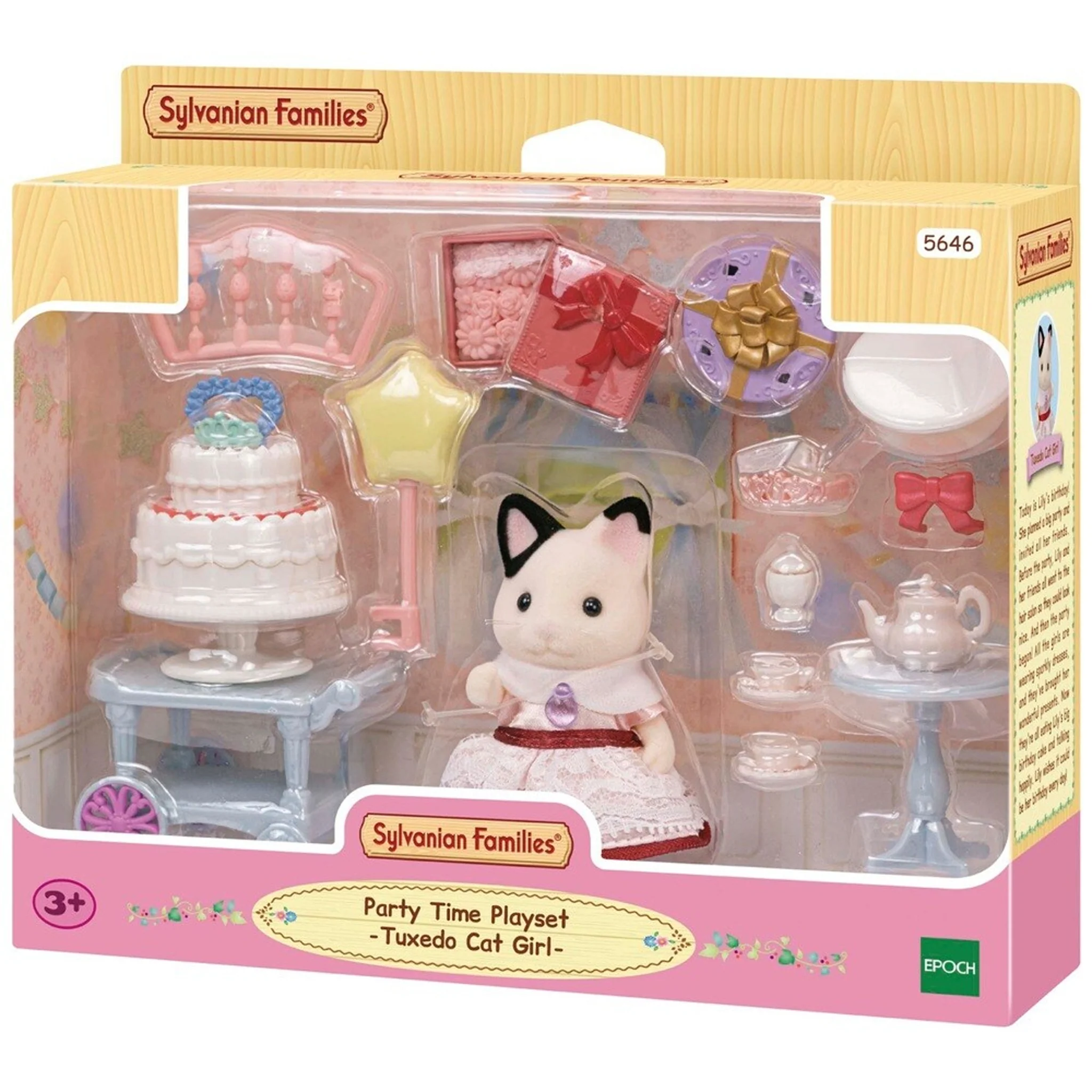 Sylvanian Families Party Time Playset Tuxedo Cat Girl