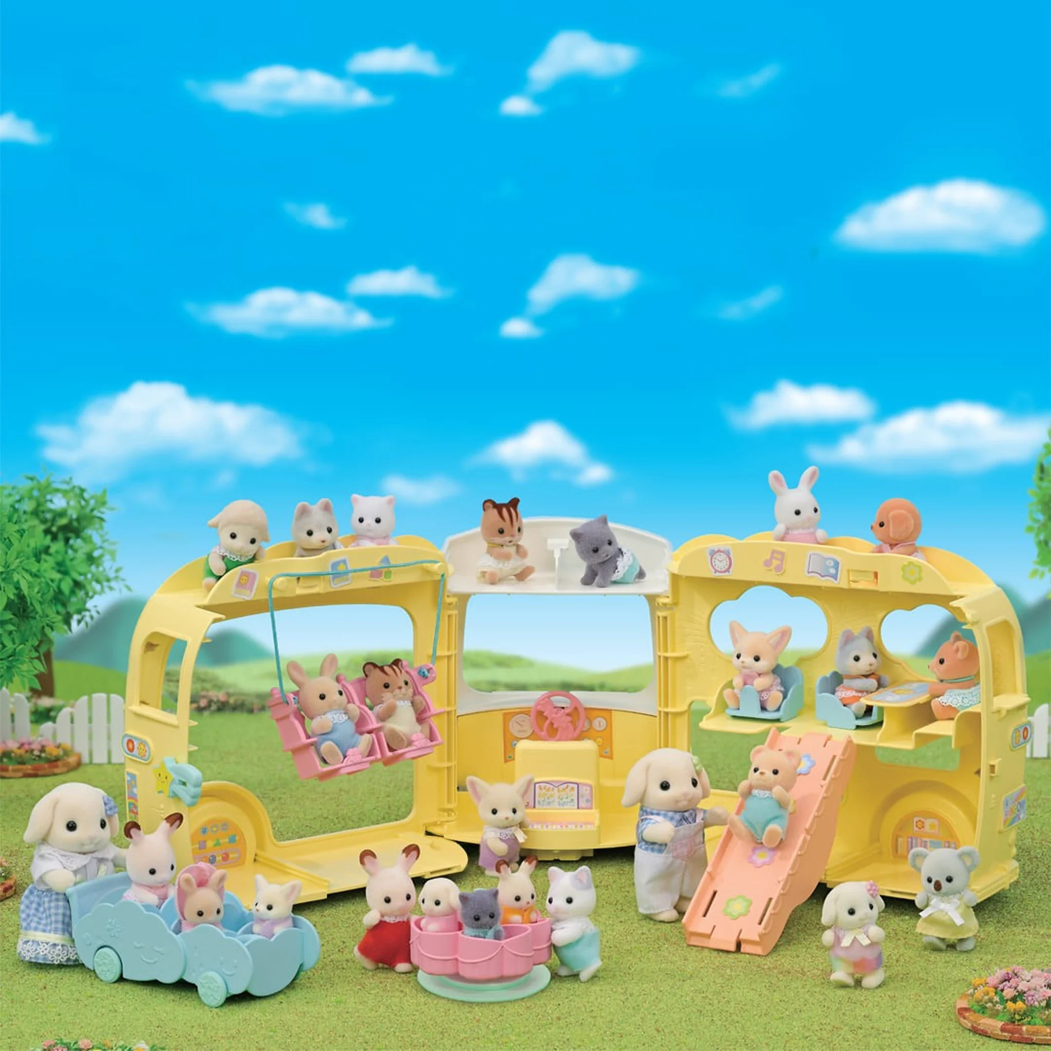 Sylvanian Families Rainbow Fun Nursery Bus Playset - Image 4