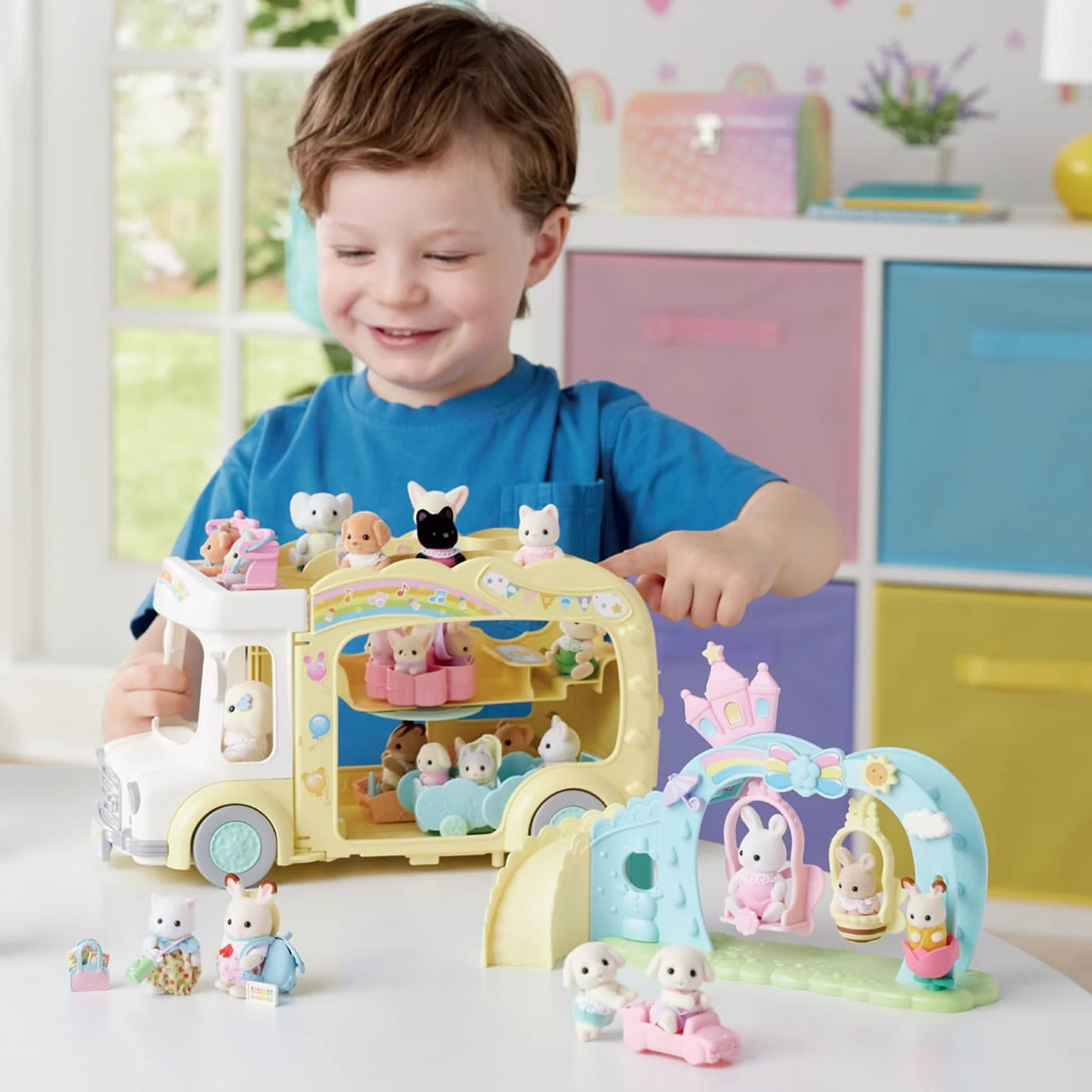 Sylvanian Families Rainbow Fun Nursery Bus Playset - Image 8