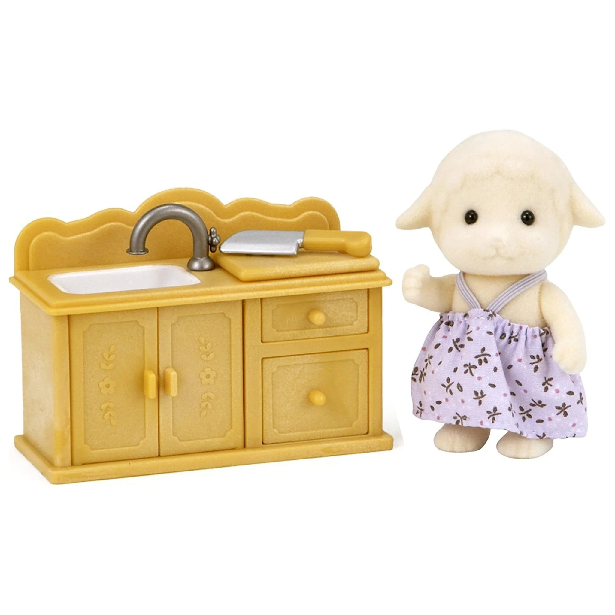 Sylvanian Families Sheep Sister with Kitchen Set - Image 4