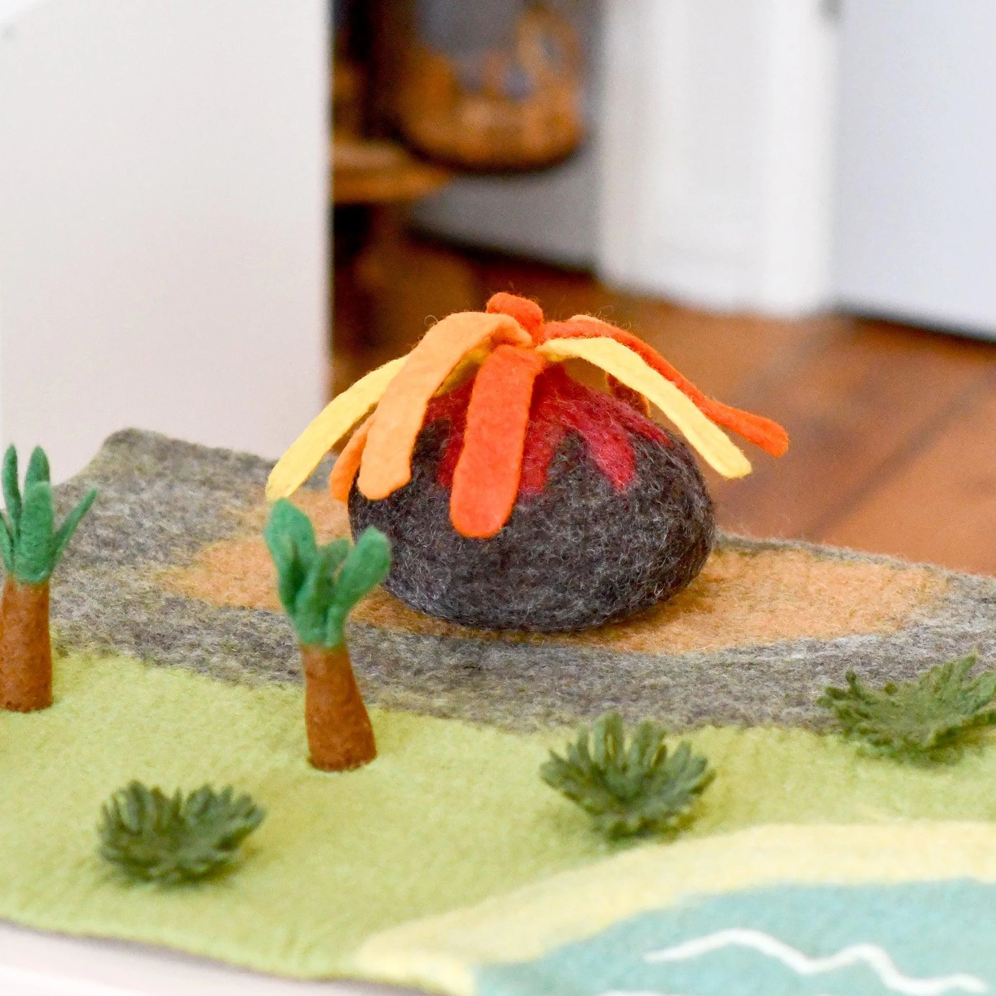 Tara Treasures: Dinosaur Land with Volcano Play Mat Playscape - Large - Image 6