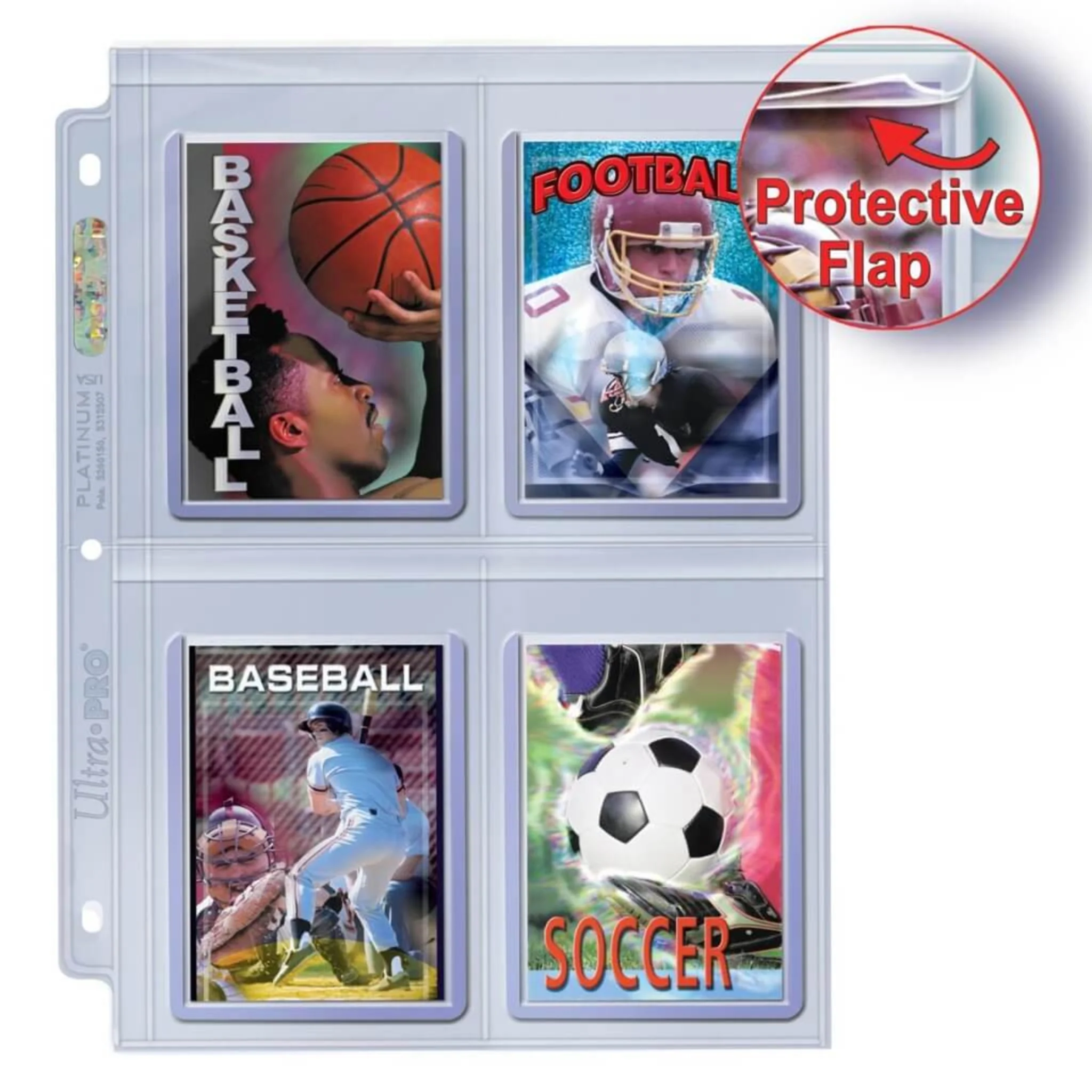 Ultra Pro 4 Pocket Secure Top Loader Platinum Page - 3-hole punched (single page) - Image 2